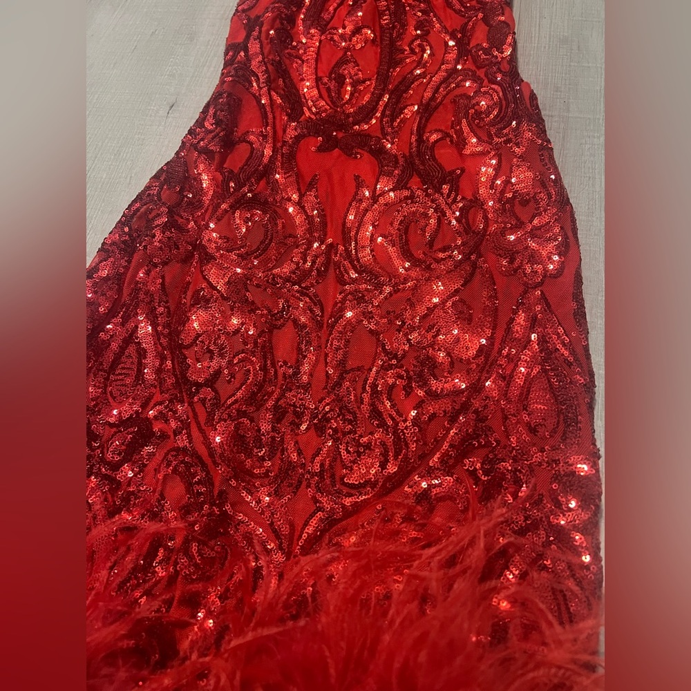 Red Sequin Midi Dress - Picture 7 of 14